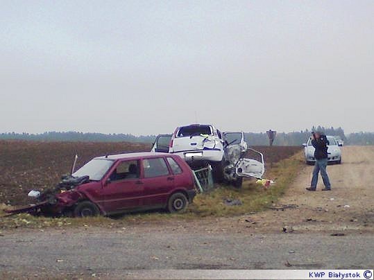 Śmiertelny wypadek na trasie Trzcianne - Mroczki