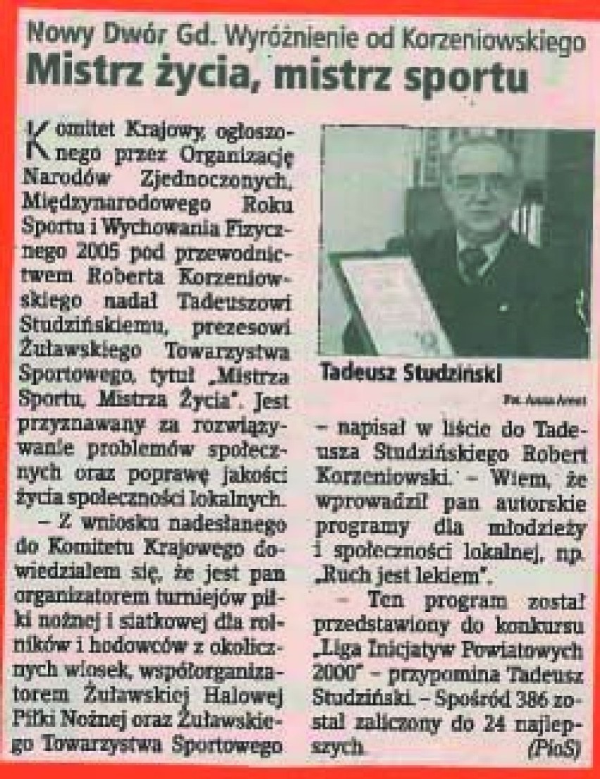 Sport na łamach lokalnych gazet. Wydarzenia sportowe na Żuławach w archiwach Żuławskiego Towarzystwa Sportowego