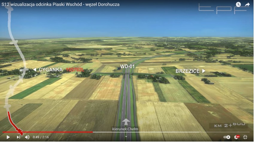 Jak wyglądać będzie droga ekspresowa S12 Piaski - Dorohusk? Jest już wizualizacja opracowana przez  GDDKiA