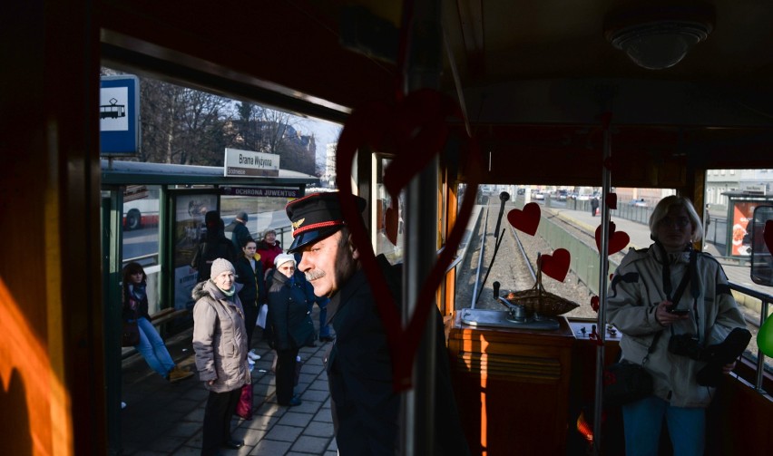 Gdańsk - walentynkowy tramwaj, 14 lutego 2015