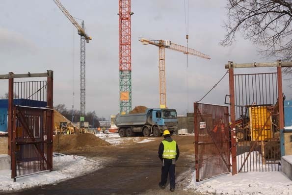 Budowa stadionu w Gdyni - zdjęcia z 20 stycznia 2010 roku