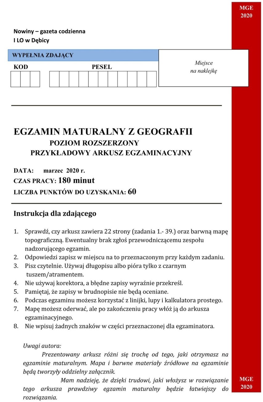 Matura próbna 2020 z geografii. Rozwiąż zadania, sprawdź swoją wiedzę. Zdaj maturę z Nowinami