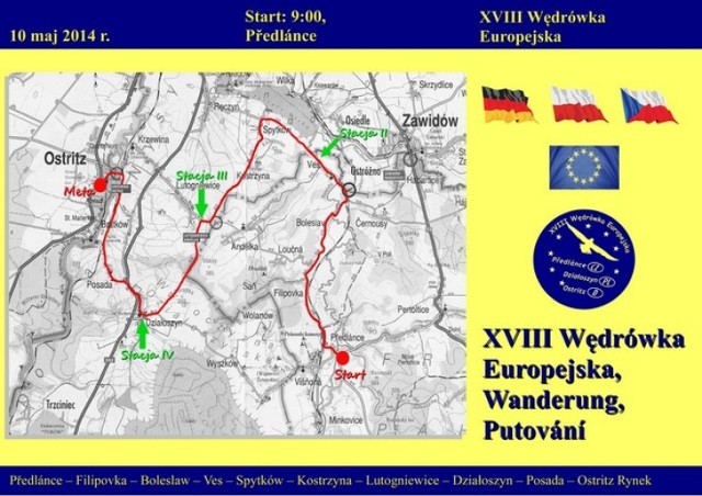 "W trzy godziny przez Europę" - piesza wycieczka po polsko - czesko - niemieckim pograniczu