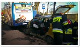 Wypadek w Libiążu. Autobus zderzył sie z osobowką 