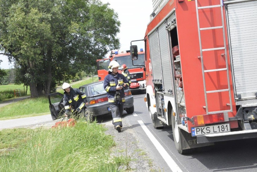 Kolizja dwóch samochodów osobowych w Racocie