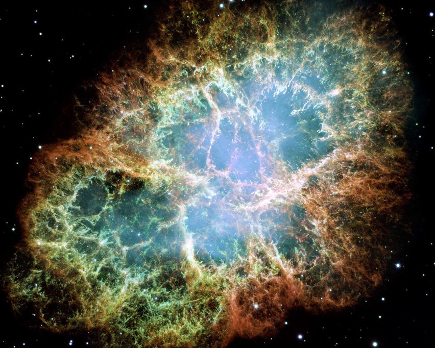 Mgławica Krab (Messier 1). Odległość: 6,5 tys. lat...