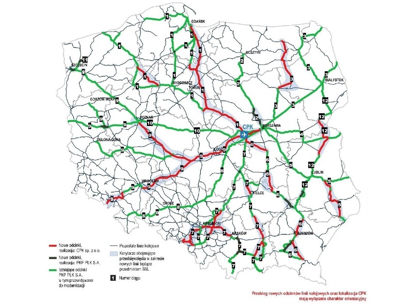 Pokazano możliwe przebiegi linii kolejowych do CPK. Jakie są warianty dla Wieruszowa? 