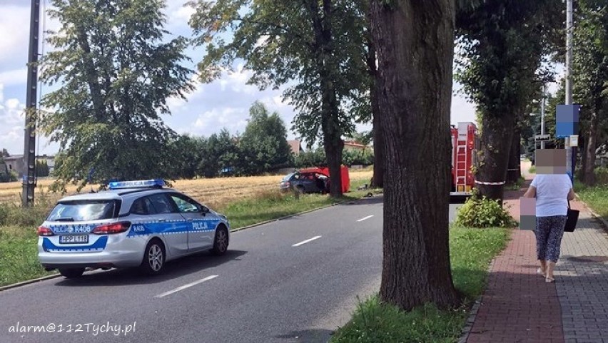 Śmiertelny wypadek w Chełmie Śląskim: 23-letni kierowca roztrzaskał się o drzewo ZDJĘCIA