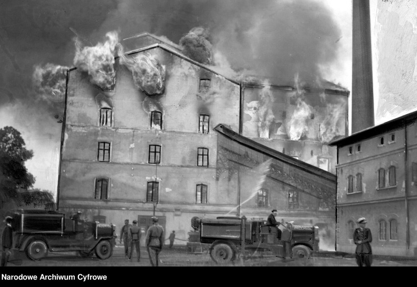 Młyn parowy A. Frenkla w Przemyślu. Pożar, 1933.