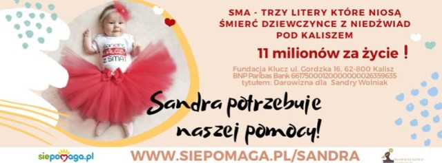 Kalisz: Charytatywny koncert dla malutkiej Sandry. Przyjdź i pomóż chorej dziewczynce