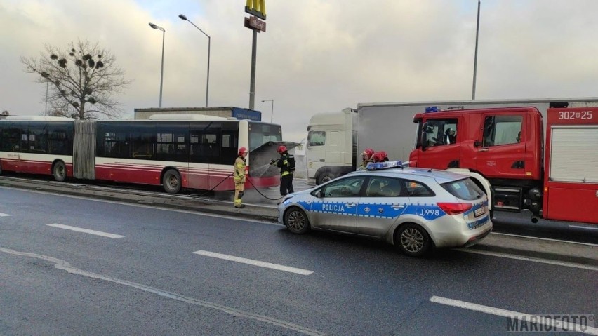 Pożar autobusu w Opolu.