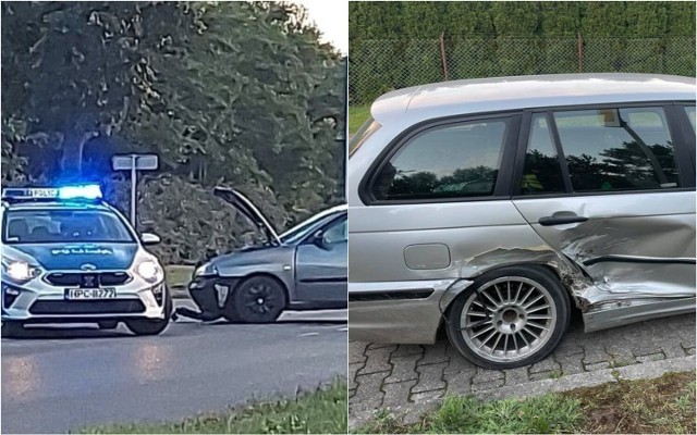 Zderzenie bmw z seatem na skrzyżowaniu Kruszyńska - Zbiegniewskiej we Włocławku