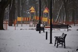 Zima w pełni w Krośnie Odrzańskim. Tak prezentuje się niedawno odnowiony Park Tysiąclecia i promenada w śniegu
