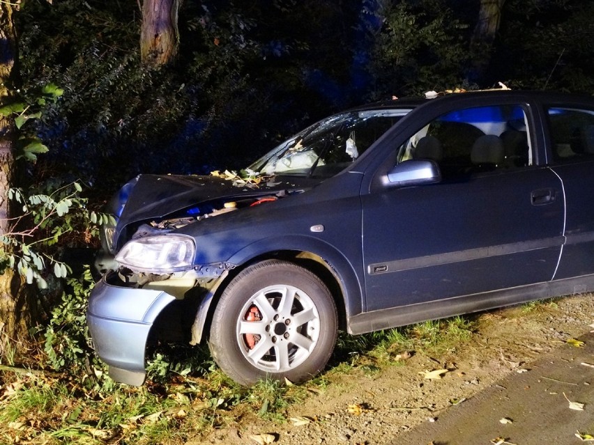 Wypadek: W Wilkowyi kierujący Oplem Astrą uderzył w drzewo