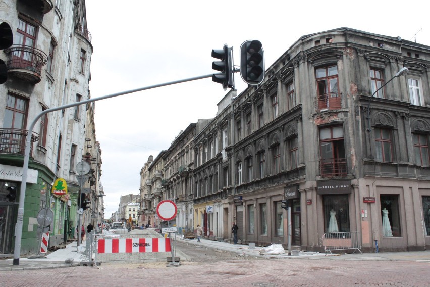 Remont ulicy Jaracza w Łodzi - stan na 29 maja