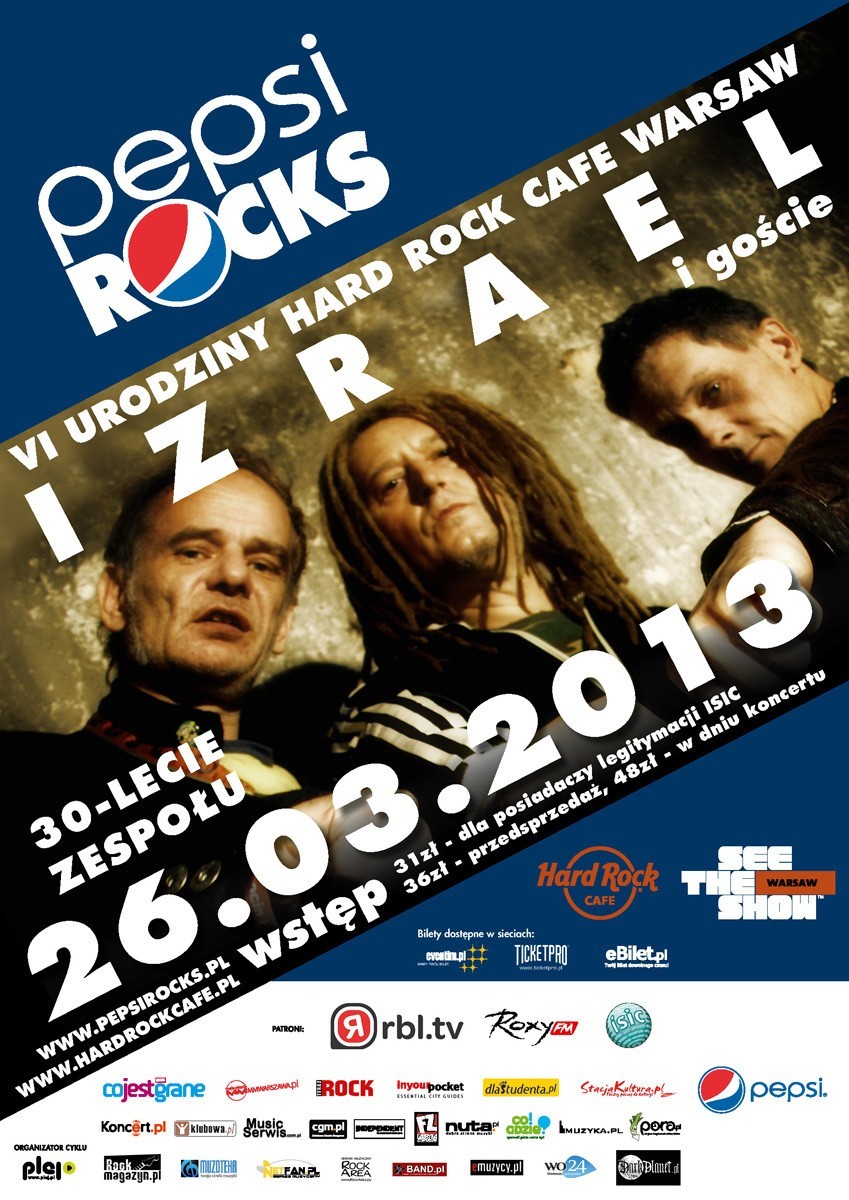 Jubileuszowy występ Izraela na czwarte urodziny Hard Rock Cafe Warsaw