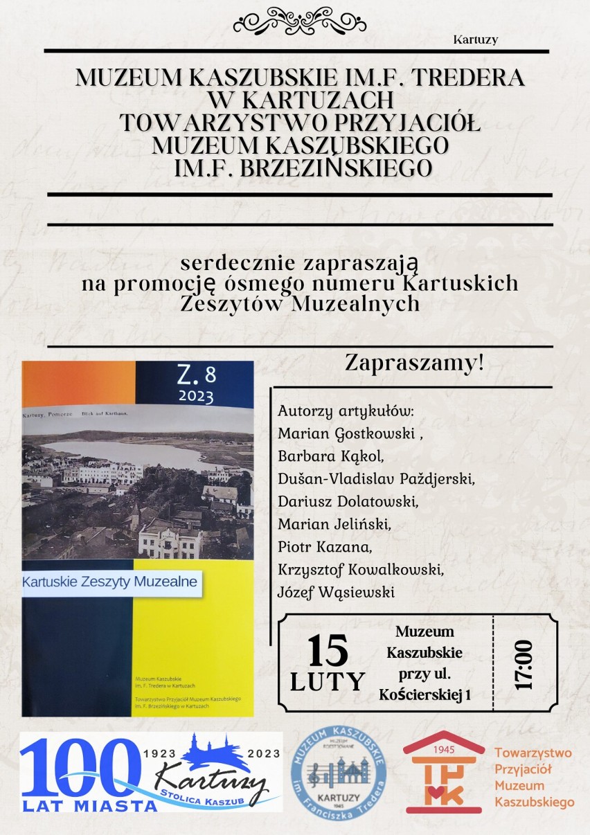 Muzeum Kaszubskie w Kartuzach zaprasza na promocję ósmego numeru Kartuskich Zeszytów Muzealnych