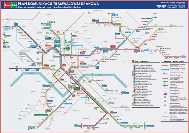 Mapa komunikacyjna Krakowa