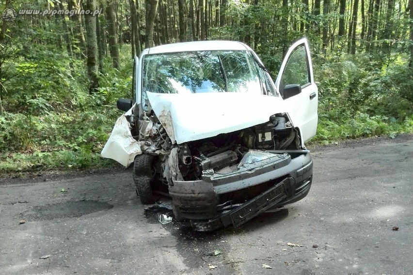 Wypadek samochodu osobowego w pobliżu Przyjezierza [ZDJĘCIA]