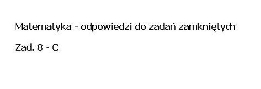 Odpowiedzi do zadań zamkniętych z matematyki  - Sprawdzian trzecioklasisty Operon 2013