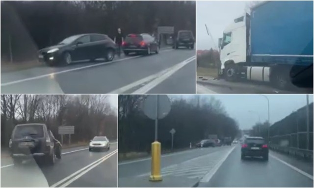 Wypadek w Środzie Śląskiej na trasie nr 94. Tir skończył na latarni [FILM, ZDJĘCIA]