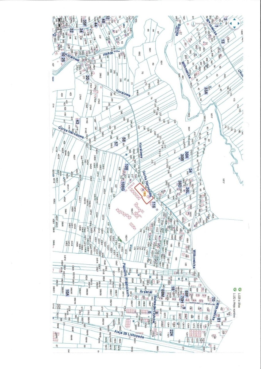 Mapa z zaznaczeniem budynku przy ul. Górka Narodowa 118A