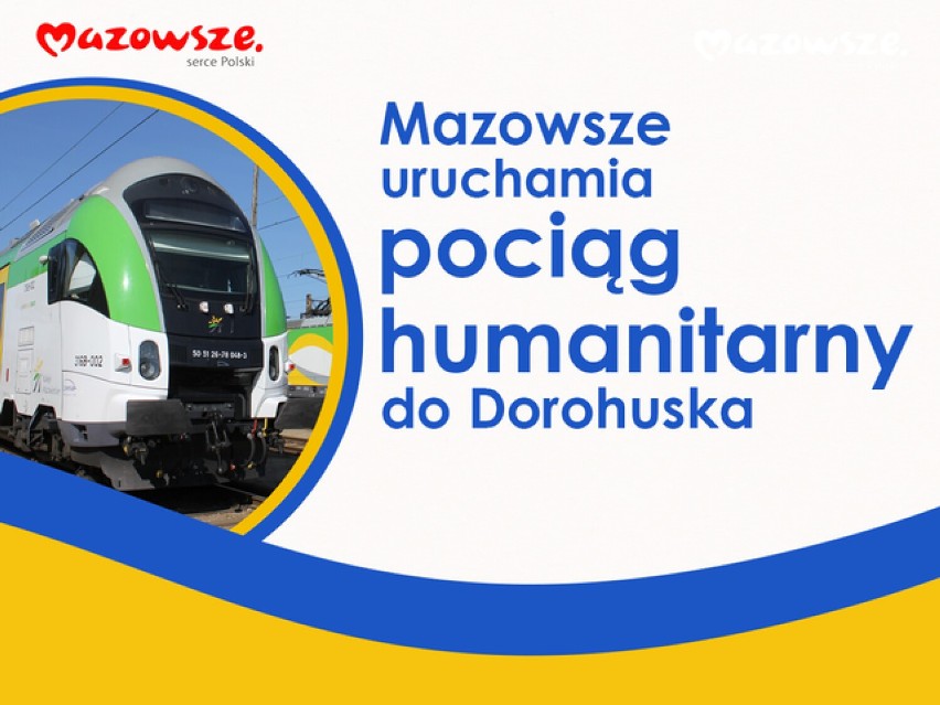 Pomoc dla Ukrainy. Zarząd województwa mazowieckiego utworzył pociąg humanitarny do Dorohuska. Będzie pomagał w transporcie uchodźców