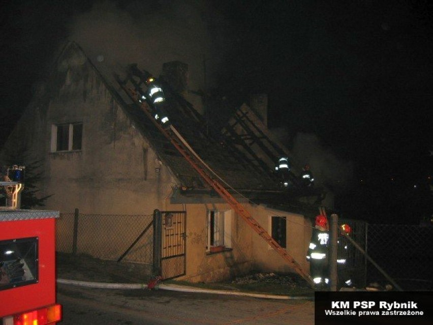 Pożar domu w Rybniku-Stodołach