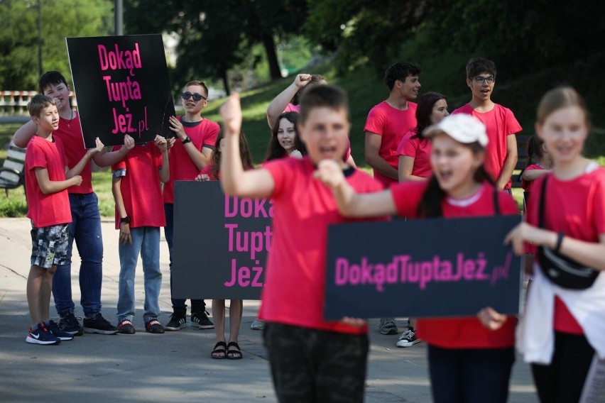 Kraków. Pod Wawelem manifestowali w sprawie lepszej ochrony jeży w Polsce
