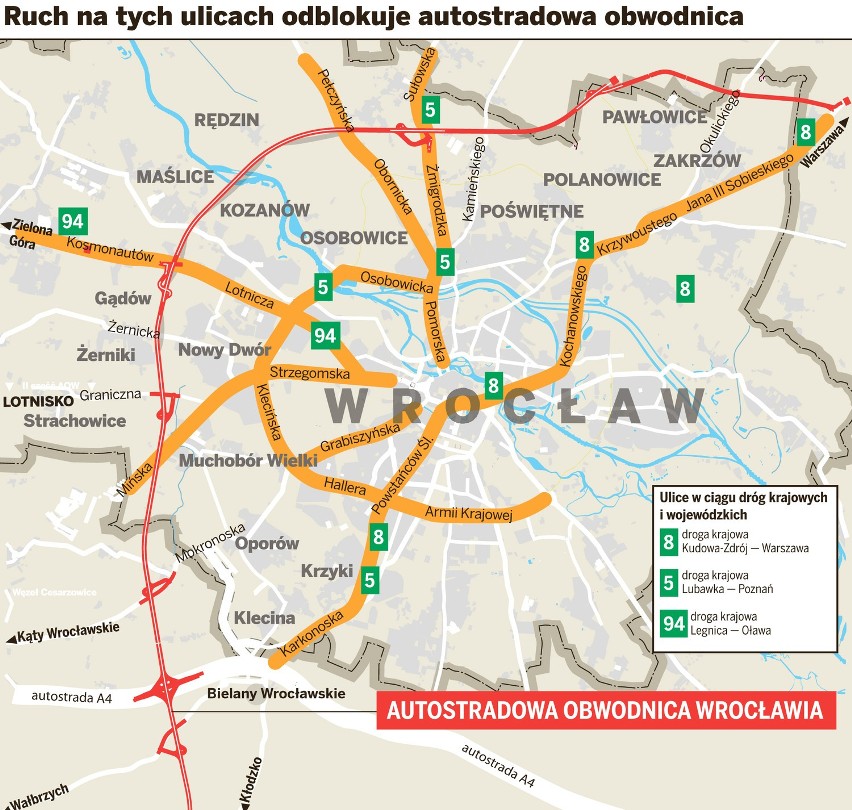 Otwarta cała autostradowa obwodnica Wrocławia. Zobacz mapę (ZDJĘCIA)