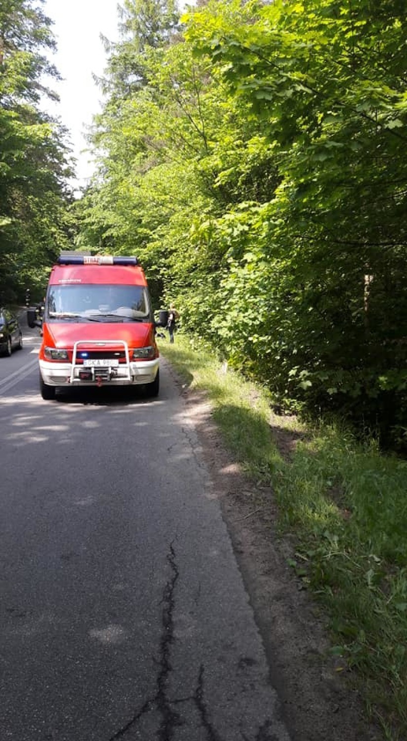 Wypadek motocykla na trasie Somonino - Egiertowo
