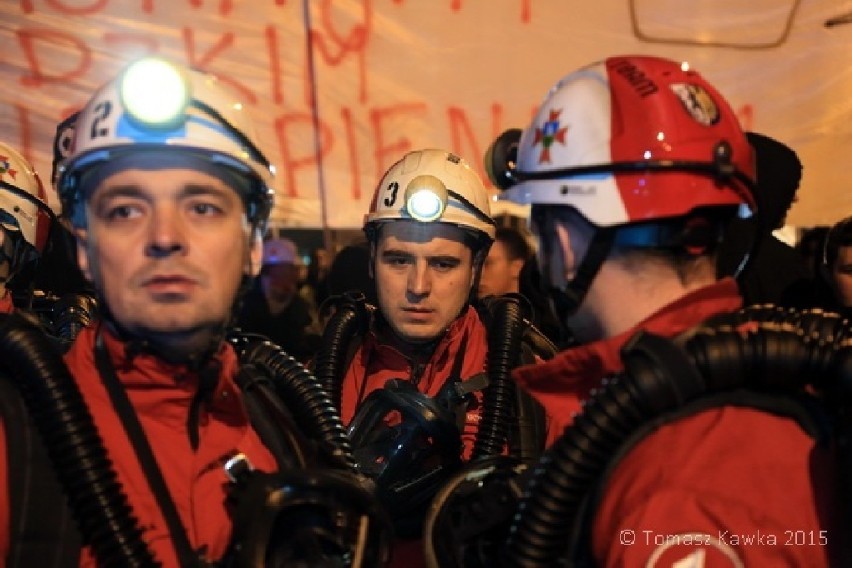 Protesty górników w Bytomiu