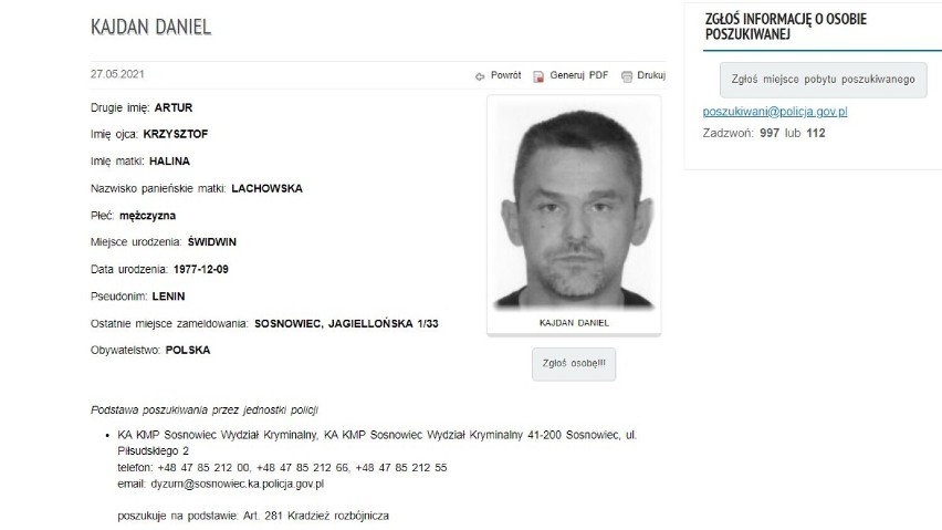 Prezentujemy osoby poszukiwane przez policję w woj. śląskim...