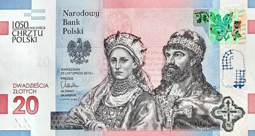 NBP wprowadził do obiegu kolekcjonerski banknot 20-złotowy z okazji 1050. rocznicy chrztu Polski