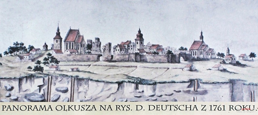 Rok 1761, panoramiczny rysunek Olkusza