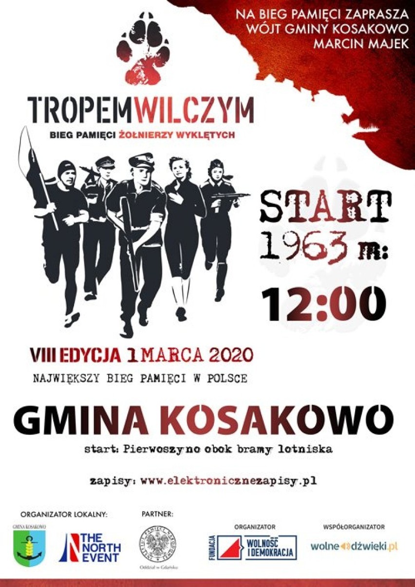 Kosakowo: W niedzielę 1 marca 2020 z Pierwoszyna ruszy Bieg Tropem Wilczym 2020.