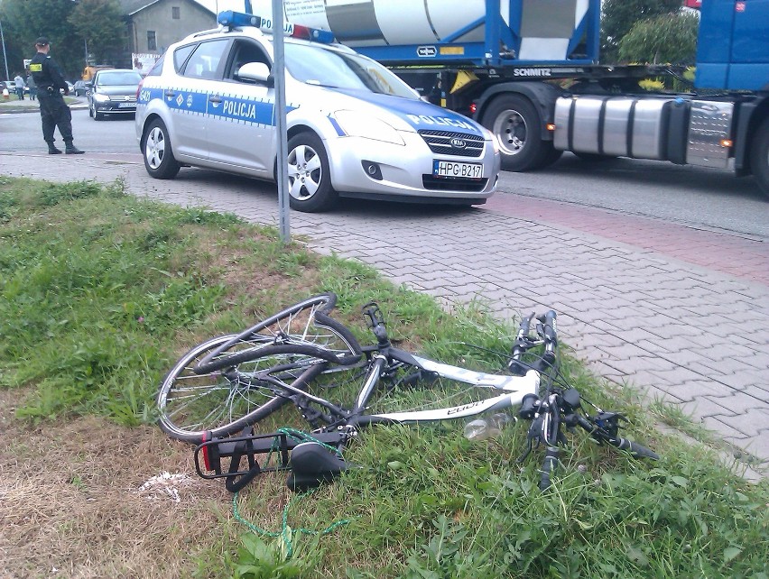 Wypadek rowerzysty w Oświęcimiu