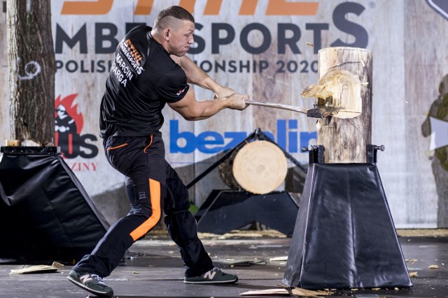 Jacek Groenwald z Połczyna wicemistrzem Polski w Stihl Timbersports 2020. Czwarty Marcin Darga ze Starzyna