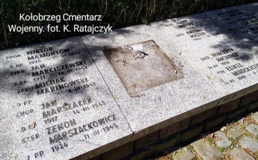 Dewastacja i kradzież na Cmentarzu Wojennym w Kołobrzegu. Jest apel magistratu