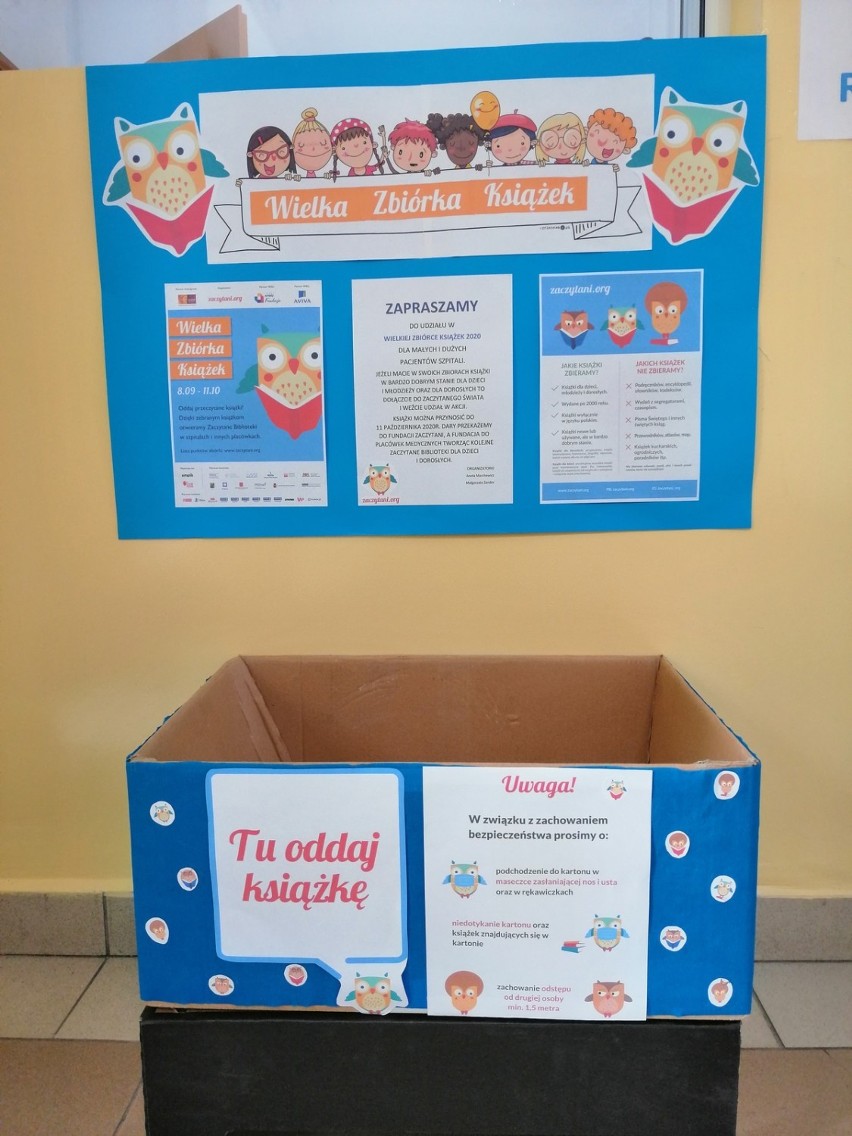 Zbiórka książek dla małych pacjentów w Szkole Podstawowej nr 1 w Żukowie