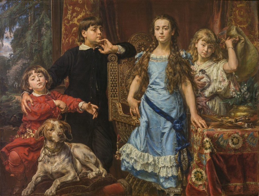 „Portret dzieci artysty” 1879, olej deska. Obraz, którego...
