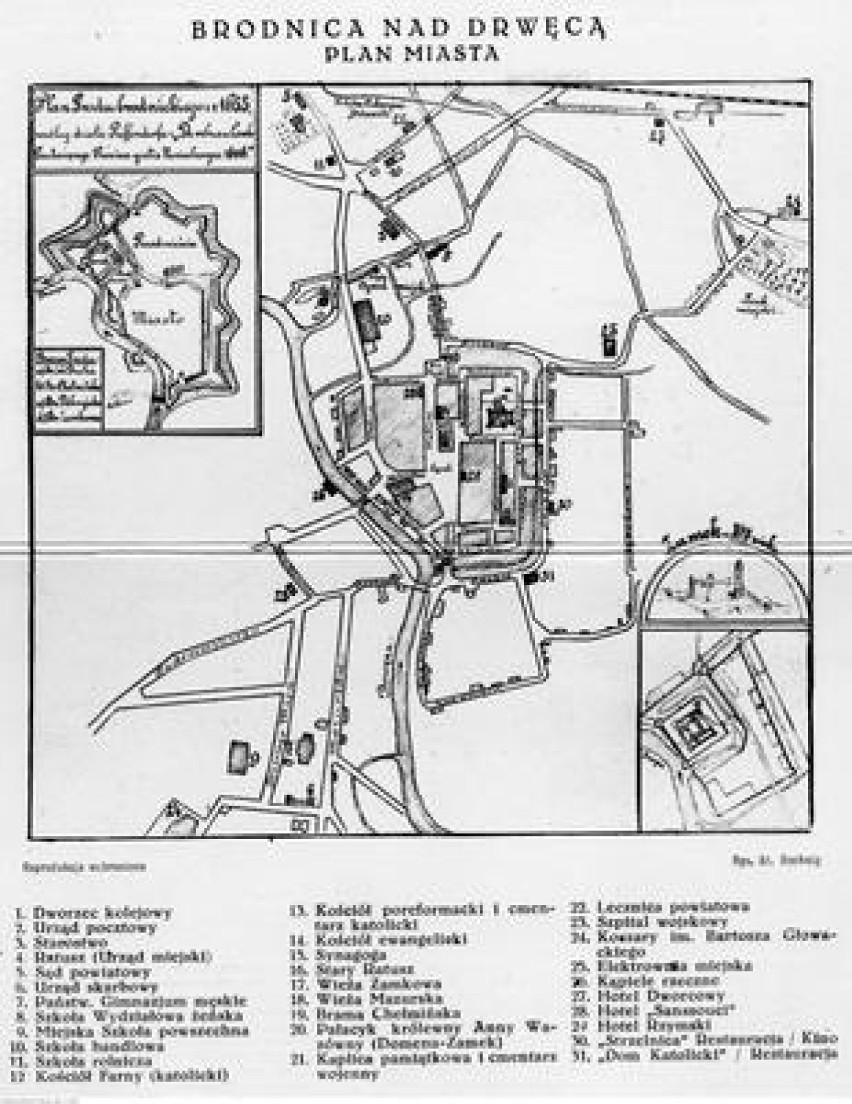 Brodnica. Plan miasta z 1655 r.