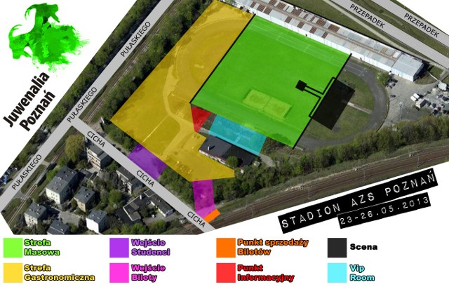 Juwenalia Poznań 2013 - mapa terenu festiwalu