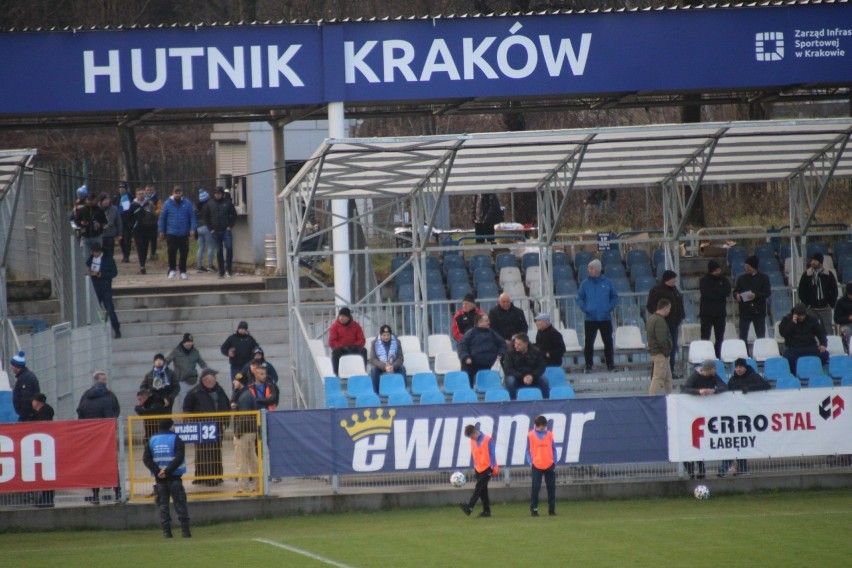 Kibice Hutnika na meczu z Olimpią Elbląg