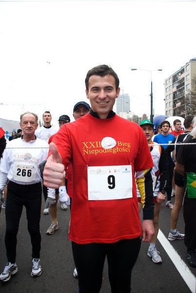 Na starcie XXI maratonu pojawił się Wojciech Olejniczak...