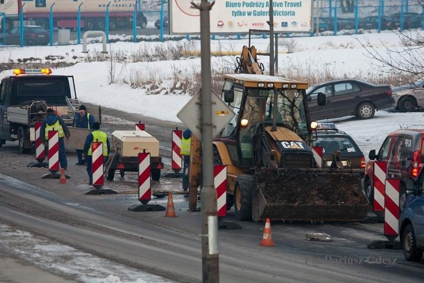 Część ulicy Wrocławskiej bez wody