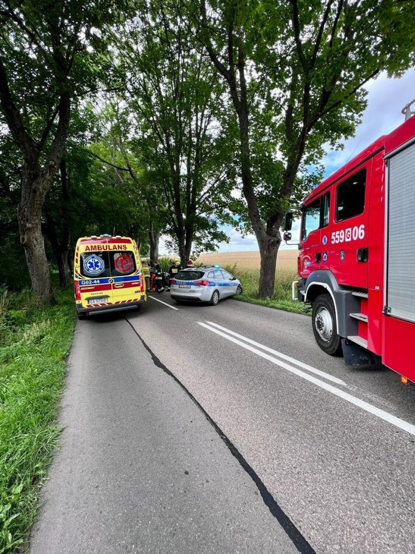 Wypadek na trasie Mierzyno - Gardkowice (28.07.2022), w pobliżu miejscowości Łętowice (gmina Choczewo)