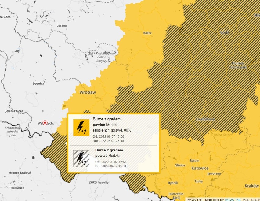 Uwaga ostrzeżeni IMGW przed burzami na Dolnym Śląsku,...