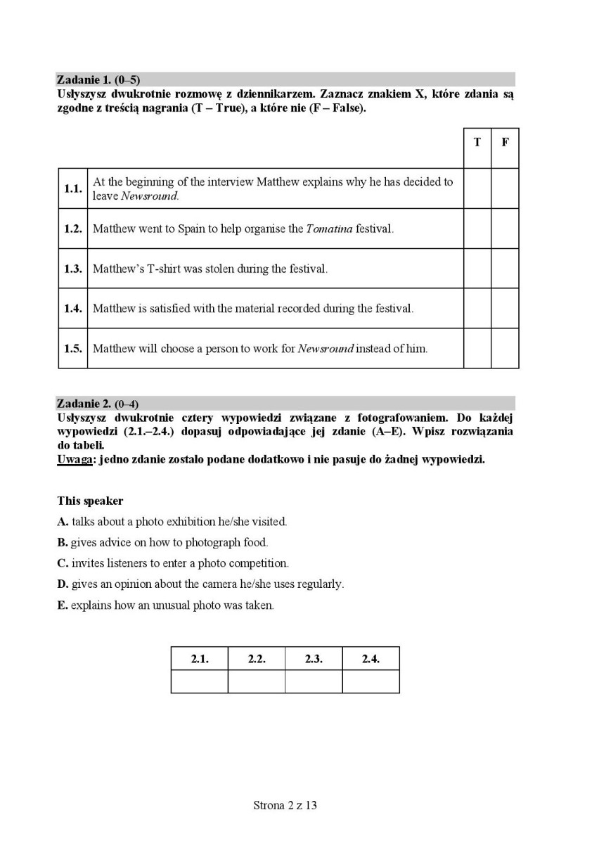 ANGIELSKI MATURA 2015. Arkusze i odpowiedzi z egzaminu [6 maja]