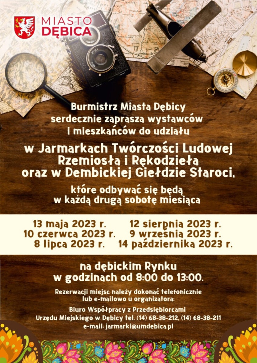 Jarmarki Twórczości Ludowej Rzemiosła i Rękodzieła oraz „Dembicka Giełda Staroci” połączone z Festiwalem Kwiatów w Dębicy